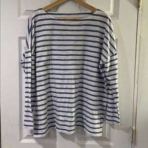 J. Jill Blue and White Striped Top